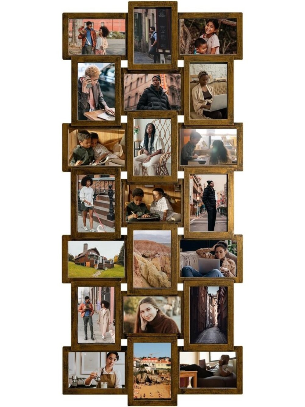 21-Opening Gold Collage Picture Frame Set for Wall Decor - Family Reunion